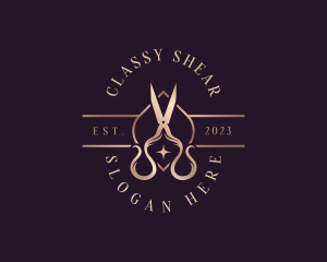 Elegant Scissors Shears logo design