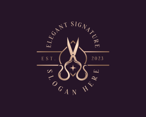 Elegant Scissors Shears logo design