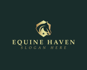 Shield Equine Horse logo design