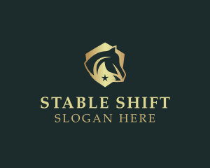 Shield Equine Horse logo design