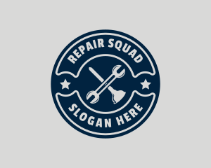 Wrench Plunger Repair logo design