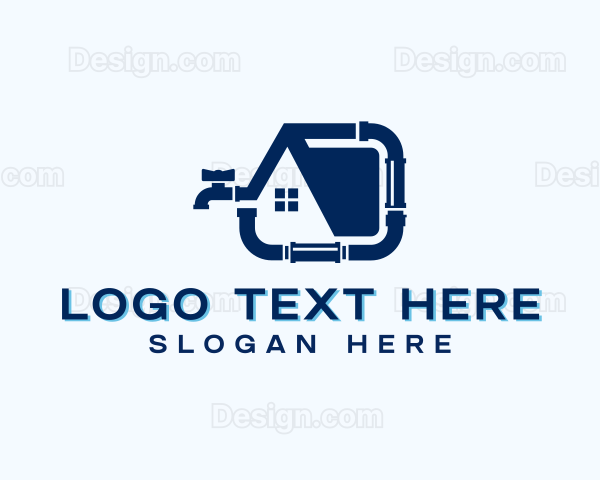 Pipe Faucet Plumbing Logo