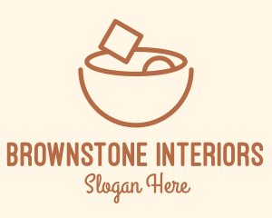 Brown Food Bowl Outline logo