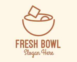 Brown Food Bowl Outline logo