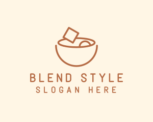 Brown Food Bowl Outline logo design