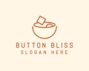 Brown Food Bowl Outline logo design