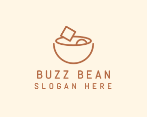 Brown Food Bowl Outline logo design