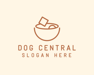 Brown Food Bowl Outline logo design