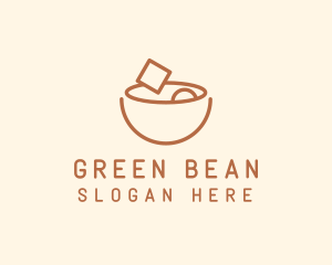 Brown Food Bowl Outline logo design