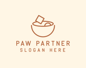 Brown Food Bowl Outline logo design