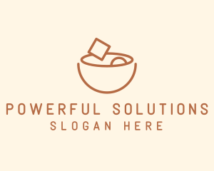 Brown Food Bowl Outline logo design