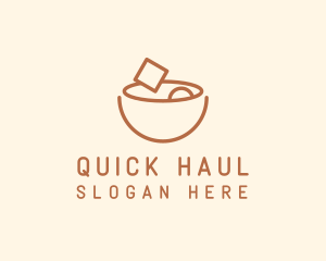 Brown Food Bowl Outline logo design