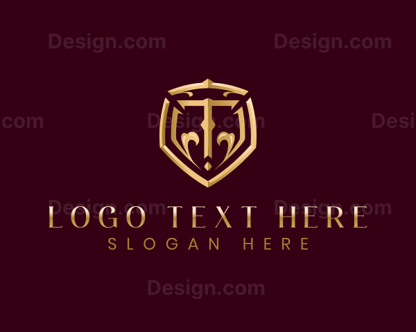 Luxury Premium Shield Letter T Logo