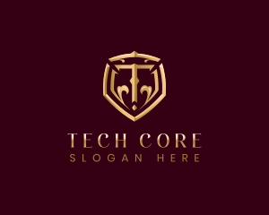 Luxury Premium Shield Letter T logo design