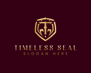 Luxury Premium Shield Letter T logo design