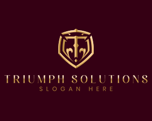 Luxury Premium Shield Letter T logo design