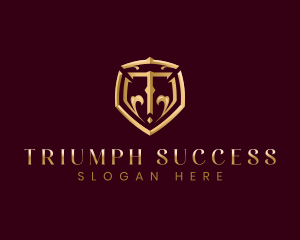 Luxury Premium Shield Letter T logo design