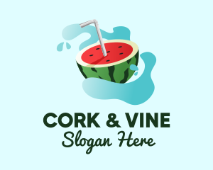 Watermelon Slice Juice logo design