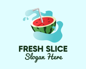 Watermelon Slice Juice logo design