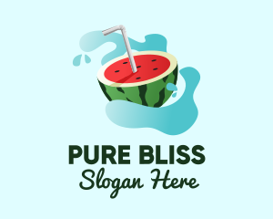 Watermelon Slice Juice logo design