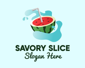 Watermelon Slice Juice logo design