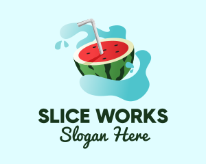 Watermelon Slice Juice logo design