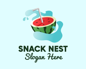 Watermelon Slice Juice logo design