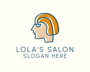 Salon Lady Hairstyle Monoline  logo design