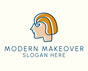 Salon Lady Hairstyle Monoline  logo