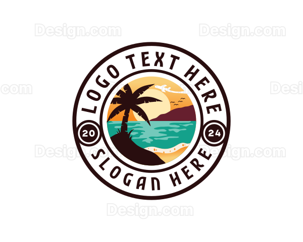 Beach Ocean Travel Logo