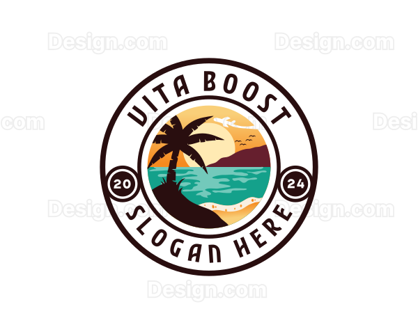 Beach Ocean Travel Logo