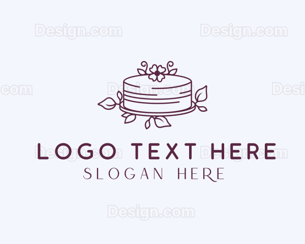 Wedding Flower Cake Logo