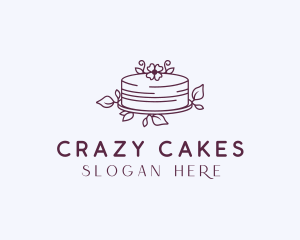 Wedding Flower Cake logo design