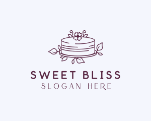 Wedding Flower Cake logo design