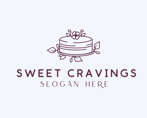 Wedding Flower Cake logo design