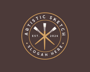 Artist Paintbrush Tool logo design