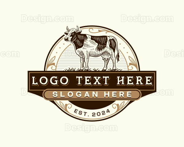 Cow Cattle Livestock Logo