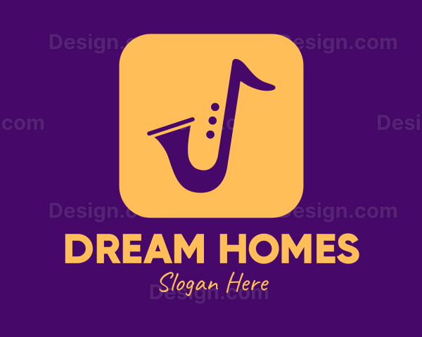 Golden Saxophone Mobile Application Logo