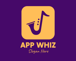 Golden Saxophone Mobile Application logo design