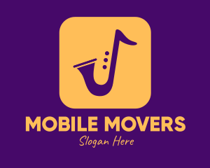 Golden Saxophone Mobile Application logo design