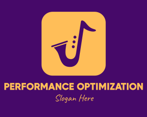 Golden Saxophone Mobile Application logo design