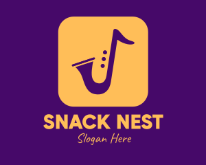 Golden Saxophone Mobile Application logo design