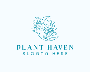 Crescent Moon Plants logo design