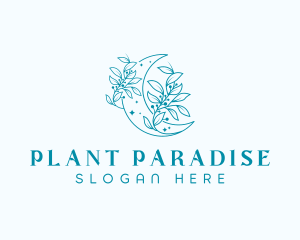 Crescent Moon Plants logo design