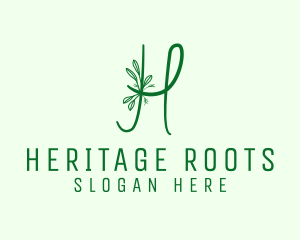 Natural Elegant Letter H logo design