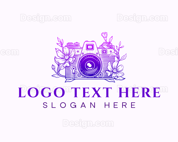 Flower Camera Photography Logo