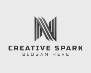Creative Lines Advertising Letter N logo