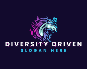 Unicorn Stallion Streamer logo design