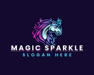 Unicorn Stallion Streamer logo design