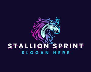 Unicorn Stallion Streamer logo design